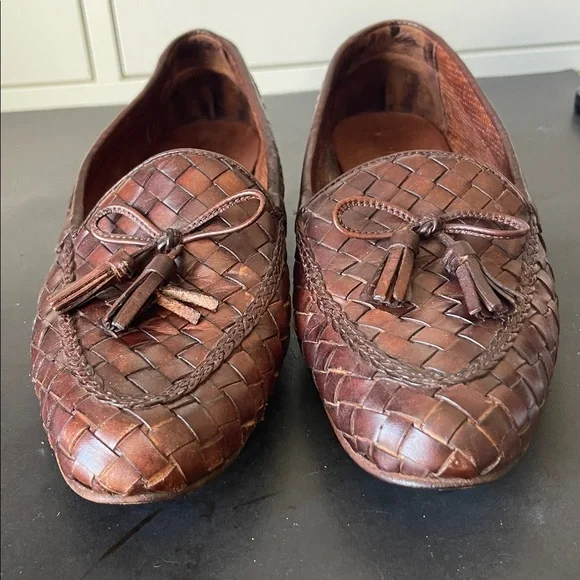 Sesto Meucci Vntg Nicole Iconic Woven Brown Leather Tassel Loafers. Size 8N. D6 - Picture 3 of 9
